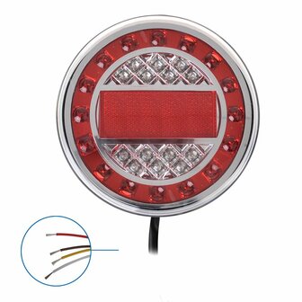 Rear light 12/24V 4 functions 125mm LED