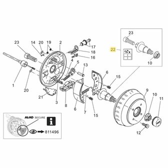 Axle stub set euro-plus 2051 U