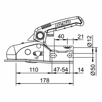 ball coupling AK 270 round dia 50 mm 2700 kg
