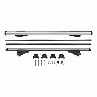 Roof rail carrier for closed roof rail 120cm aluminium 75kg