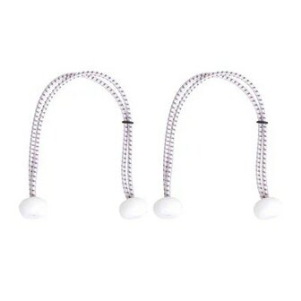 Sail tie with plastic balls, 2 pieces in bag, 30cm, white