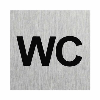 Aluminum door sign WC 60x60mm