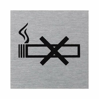 Aluminium door sign sign no smoking60x60mm