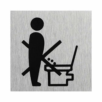 Aluminum door sign pictogram please sit 60x60mm