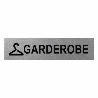 Aluminum door sign Wardrobe 160x40mm