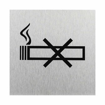 Aluminium door sign smoking prohibited pictogram120x120mm