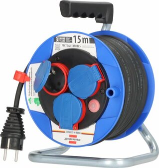 IP44 cable reel 15m H05RR-F 3G1,5