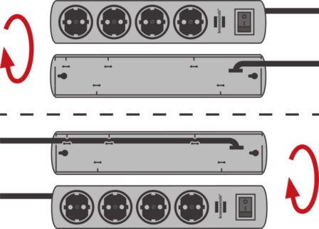 Switch 19.500A Extension Lead With Surge Protection 7-way black 2m H05VV-F 3G1,5 2 permanent, 5 switchable