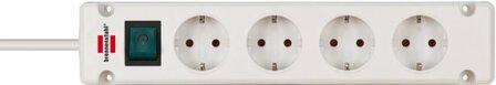 extension lead 4-way white 1.5m H05VV-F 3G1.5