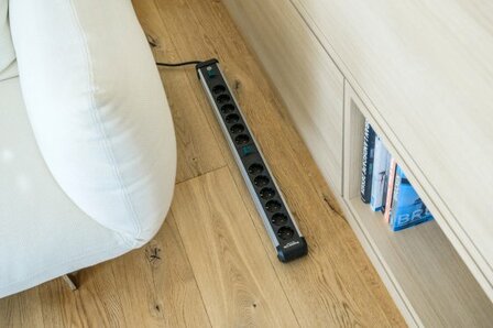 Premium extension lead 12-way 3m H05VV-F 3G1.5 2x 6-fold switchable sockets