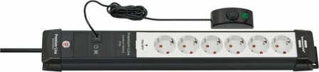 extension lead 6-way black light grey 3m H05VV-F 3G1,5
