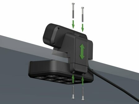 Duplex Desktop Power Strip with surge protection, 2x Keystone modules, 9x protective contact sockets, silver black