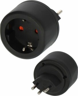 Travel adapter earthed CH with 10A fuse