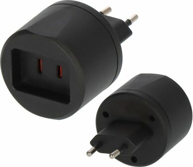 Travel Adapter USA Euro with 2,5A fuse
