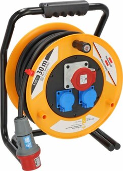 Professional Brobusta CEE 1 IP44 cable reel for site &amp; industry 30m H07RN-F 5G2,5
