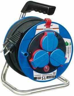 IP44 Cable Reel 15m N05V3V3-F 3G1.5 with thermostat and increased touch protection