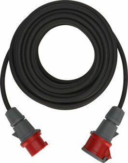 extension cable IP44 25m black H07RN-F 5G2.5 5-pin 400V 16A