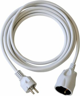 Plastic Extension Cable White 3m H05VV-F 3G1,5