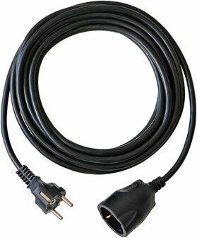 Plastic Extension Cable Black 5m H05VV-F 3G1,5