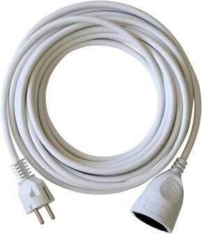 Plastic Extension Cable White 10m H05VV-F 3G1,5