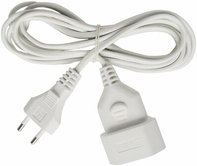 Plastic extension cable 3m white H03VVH2-F 2x0,75