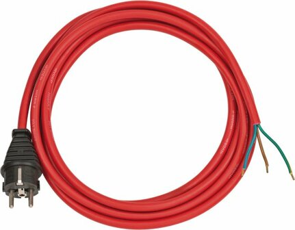Connecting cable IP44 3m red H05RR-F 3G1,5