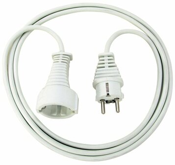 Quality plastic extension cable 2m white H05VV-F 3G1,5