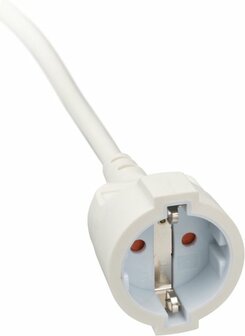 Quality Plastic Extension Cable with Flat Plug 3m H05VV-F3G1.5 white