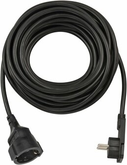 Quality Plastic Extension Cable with Flat Plug 10m H05VV-F3G1.5 black