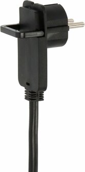 Quality Plastic Extension Cable with Flat Plug 10m H05VV-F3G1.5 black