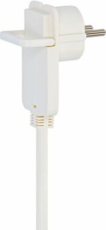 Quality plastic extension cable 5m H05VV-F 3G1.5 white with a flat plug and double coupling