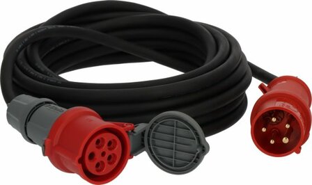 extension cable IP44 with phase inverter 10m black H07RN-F 5G2,5 CEE 400V 16A