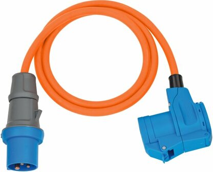 CEE Extension Cable IP44 For Camping Maritim 1.5m orange H07RN-F 3G2.5 CEE plug, angle coupling 230V 16A