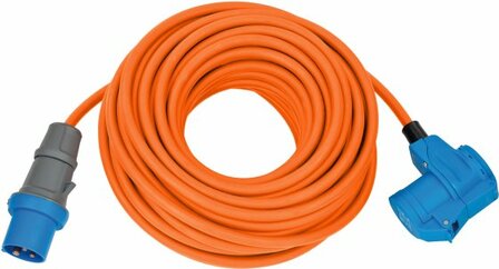 CEE Extension Cable IP44 For Camping Maritim IP44 25m orange H07RN-F 3G2.5 CEE plug, angled coupling 230V 16A