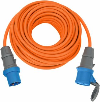 CEE Extension Cable IP44 for Camping Maritim 25m H07RN-F 3G2.5 orange CEE 230V 16A plug and socket