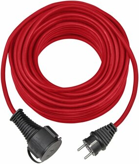Quality extension rubber cable IP44 10m red H05RR-F 3G1,5