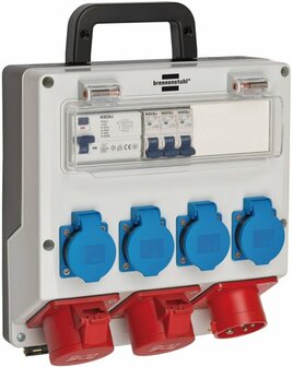 Distribution Box 4 16A IP44 3x LS 230V 16 A, 1xFI 40 A 4-polig 30mA