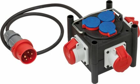 Compact Power DistributorBSV 3 LS E 16 2 IP44 1m H07RN-F 5G1.5 3xCEE400V + 3x230V