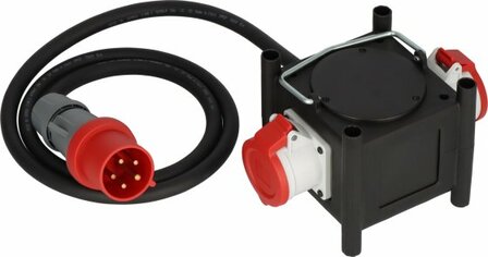 Compact Rubber Power Distributor BSV 3 2 32 IP44, 2m H07RN-F 5G6,0, 2x CEE 400V 32A