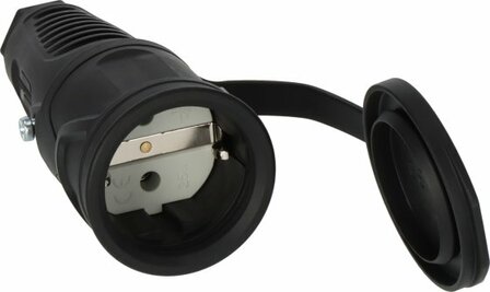 Rubber coupling with earthing contact 230V 16A IP54
