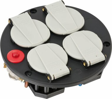 4-Way socket outlet assembly unit IP20 230V 16A thermostat with control lamp