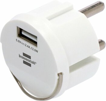 USB Socket Adapter 2.4A white