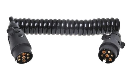 Spiral cable 3M with 2x 7-pin plug PVC