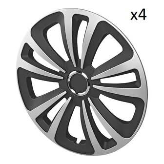 Wheel cap Terra silver/black 15 inch&nbsp;x4 pcs