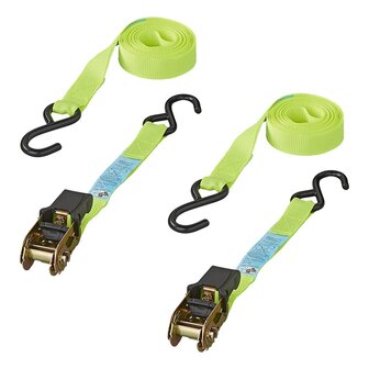 Tension strap with ratchet + 2 hooks 5 meters - set of 2 pieces