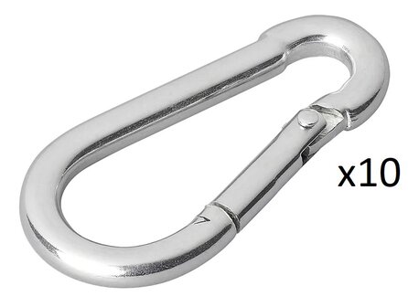 Carabiner metal 6x60mm x10 pieces