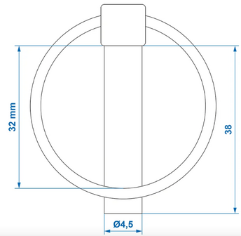 Securing pin 4.5mm with ring x10&nbsp;pieces