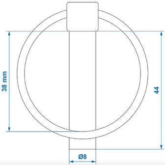 Securing pin 8mm with ring x10&nbsp;pieces