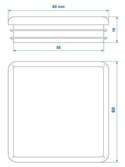 End cap 60x60mm x10 stuks