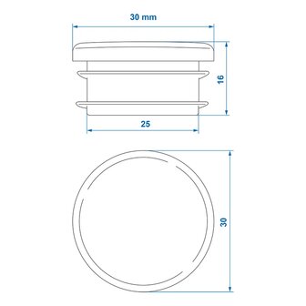 End cap &Oslash;30mm x10 stuks
